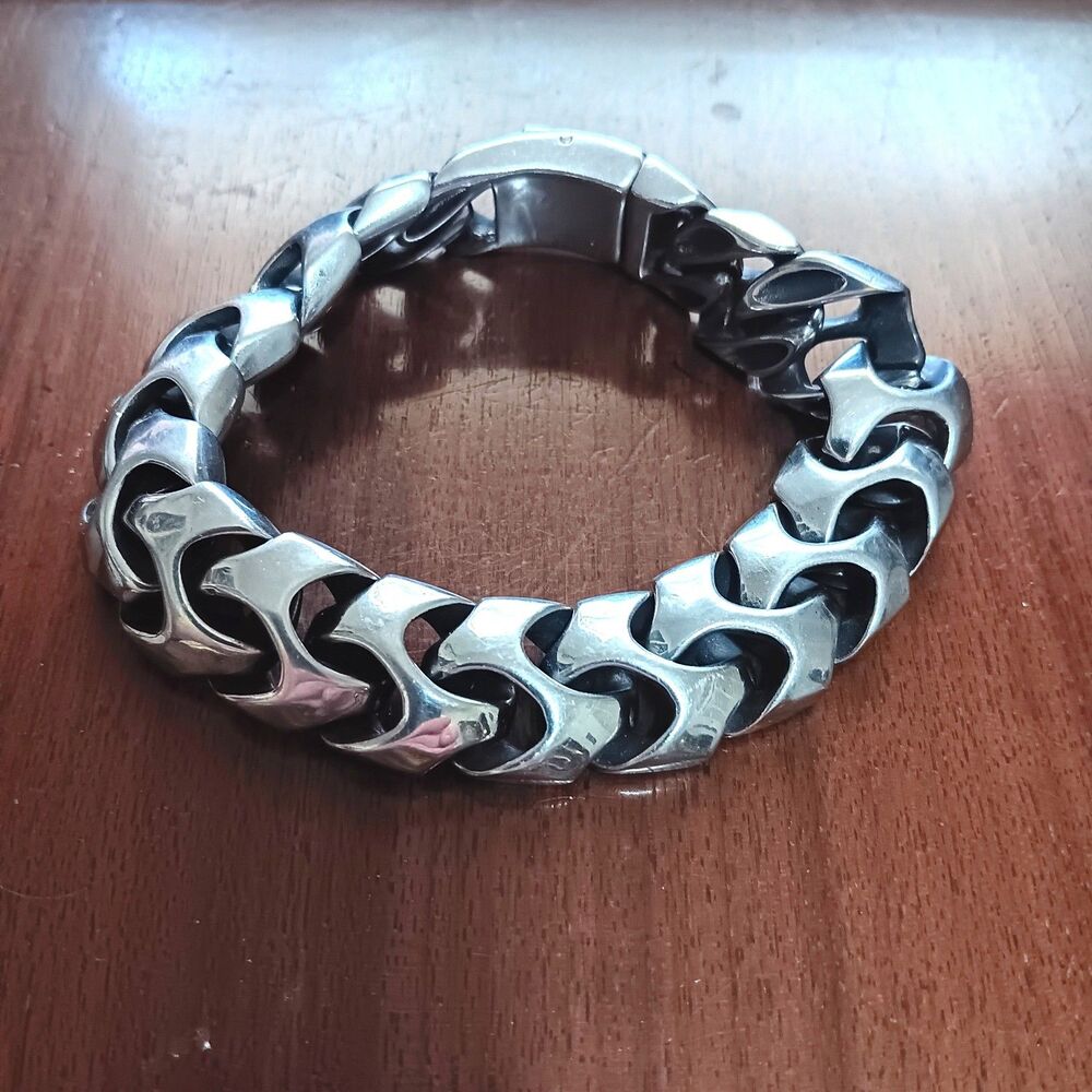 Vintage Spine Vertebrae Stainless Steel Bracelet HEAVY 100 grams